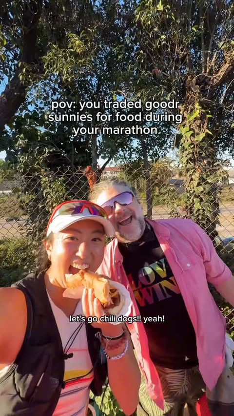 Instagram post by @justinehuang_ for Goodr. Caption reads: sharing my @goodr sunnies for food during the la....