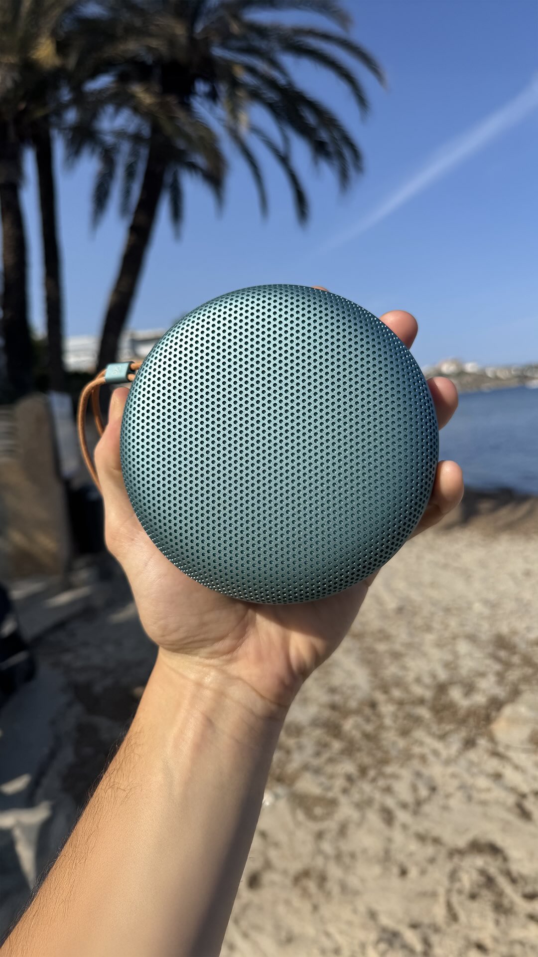 Instagram post by @blackelephant_ac for Bang & Olufsen. Caption reads: [...] whole trip into A1! of a kind 🎶🌴....