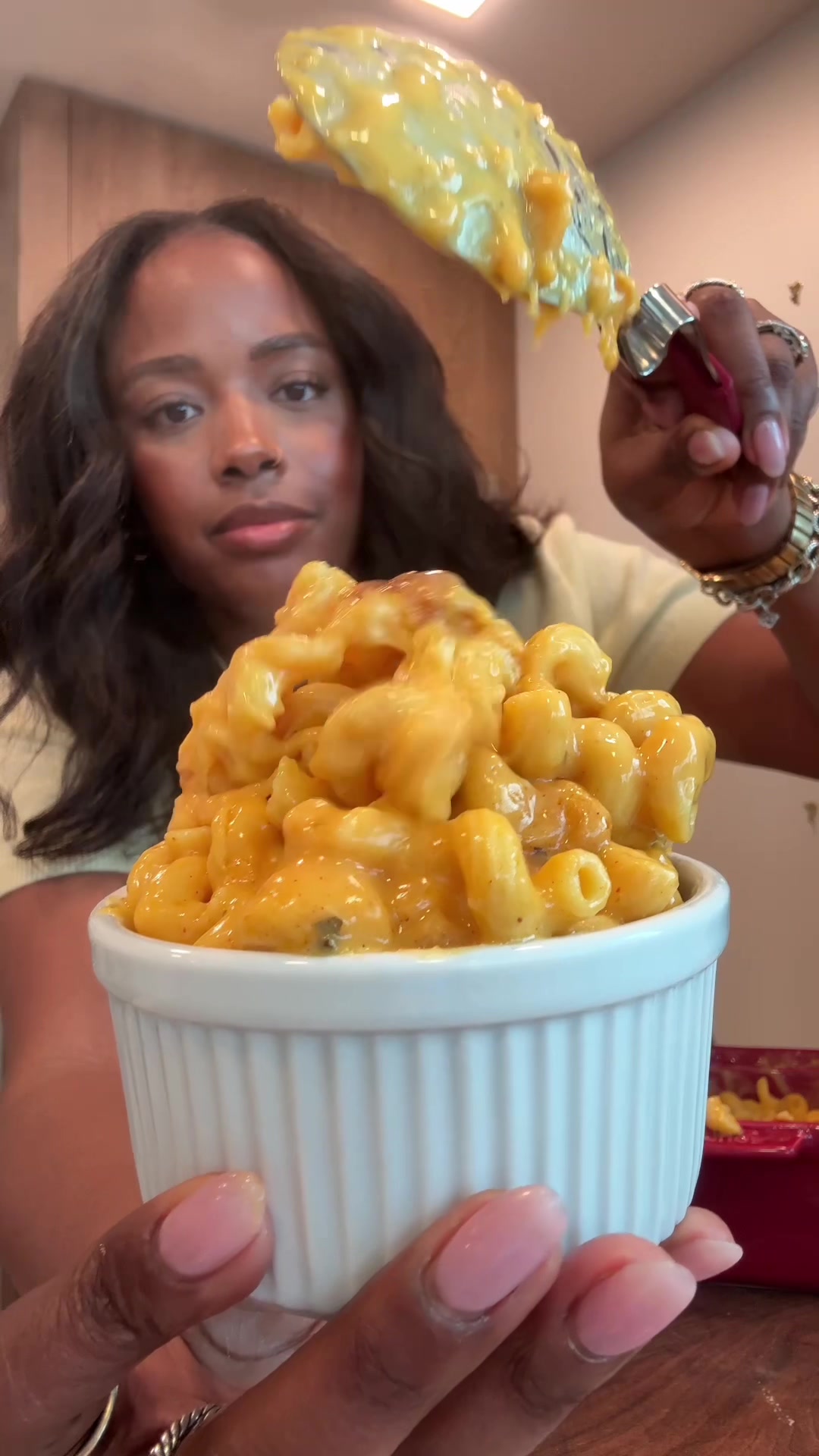 TikTok post by @shakaylafelice for Brami. Caption reads: Plant-based Butternut Squash Mac & Cheese ft.....