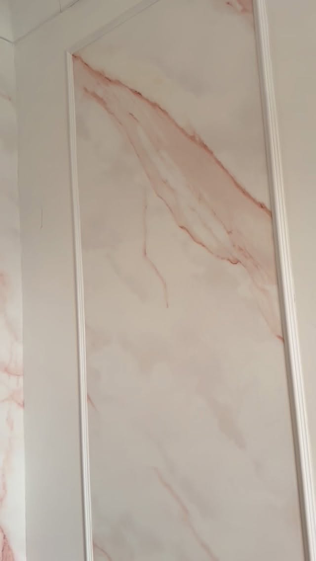 Instagram post by @parlatos_family for Wallblush. Caption reads: The transformation is finally complete — and I’m....