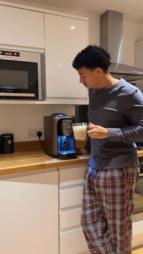 Instagram post by @kitbrownnn for Lavazza. Caption reads: [...] reset with me, always starting off with....