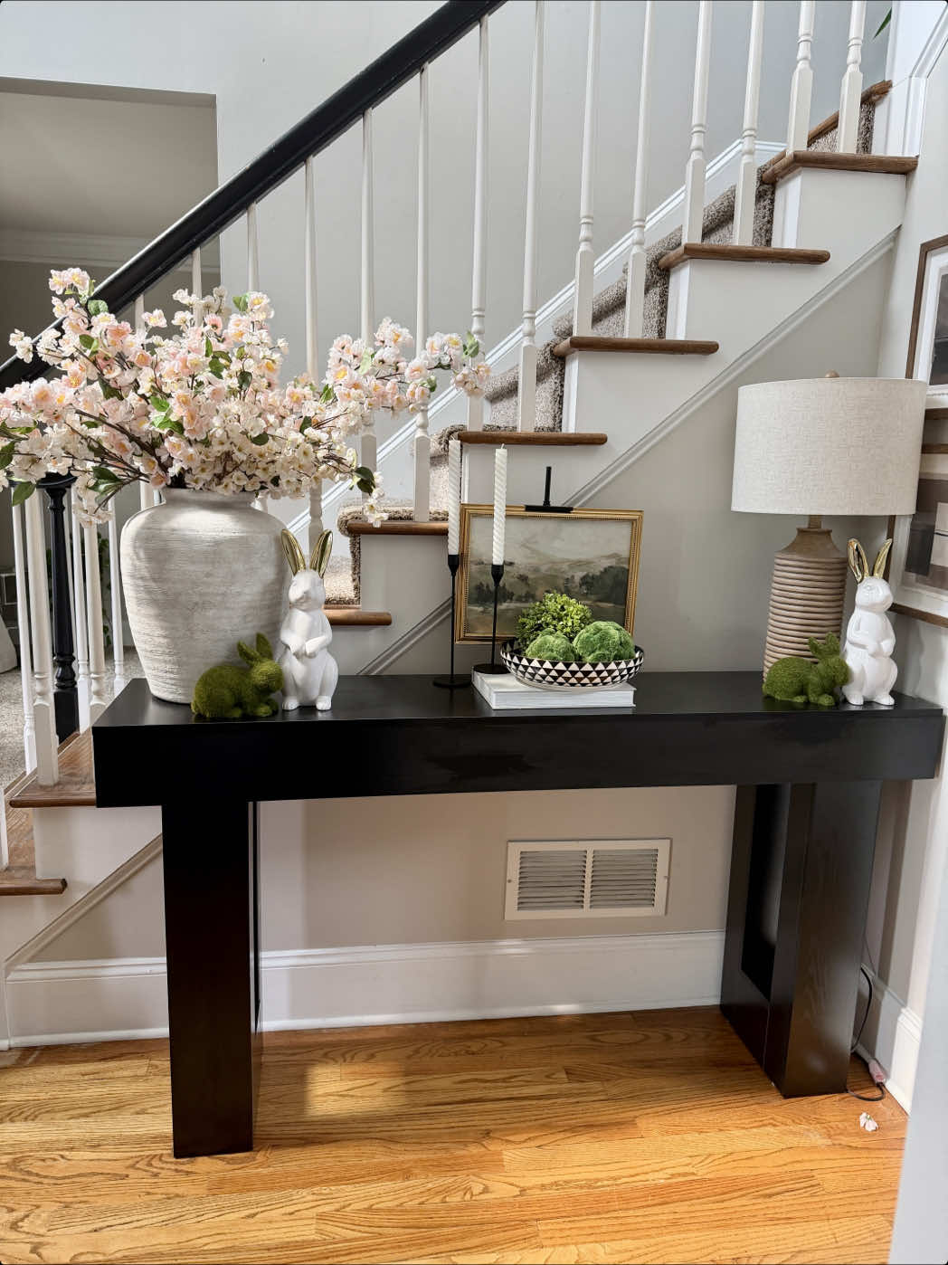 TikTok post by @itsme_feliciamarie for Tribesigns. Caption reads: This 63 inch console table from @Tribesigns is....