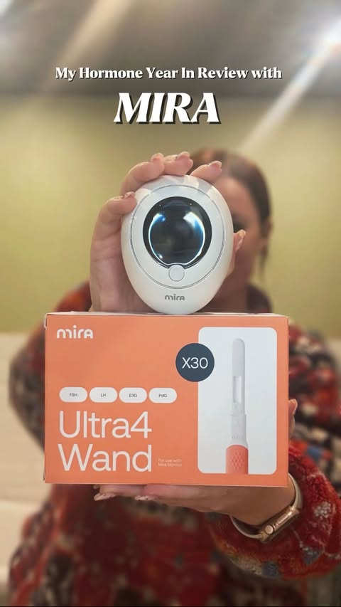 Instagram post by @growwithendo for Mira Fertility. Caption reads: Day one of tracking my hormones every day for the....