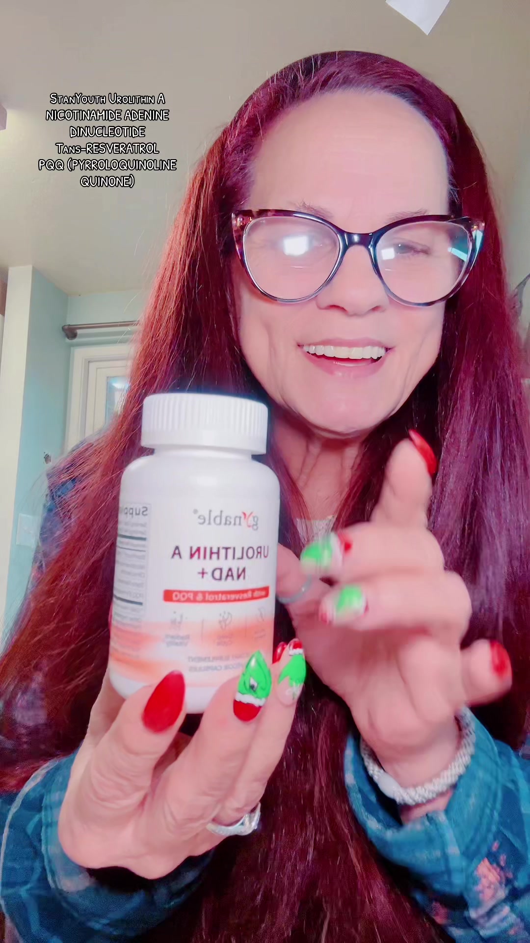 TikTok post by @dancingladycyndi for Gynable. Caption reads: @Gynable #nad #nadsupplement #nadsupport #nadplus....