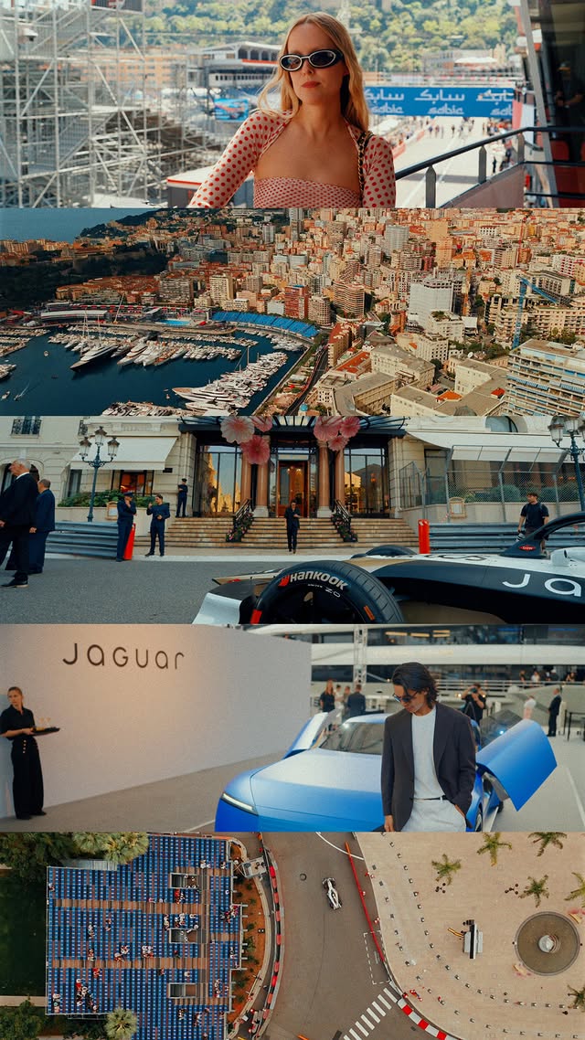 Instagram post by @andyto for Jaguar. Caption reads: 72 hours in Monaco for Formula E 🏎️⚡️ @jaguar |....