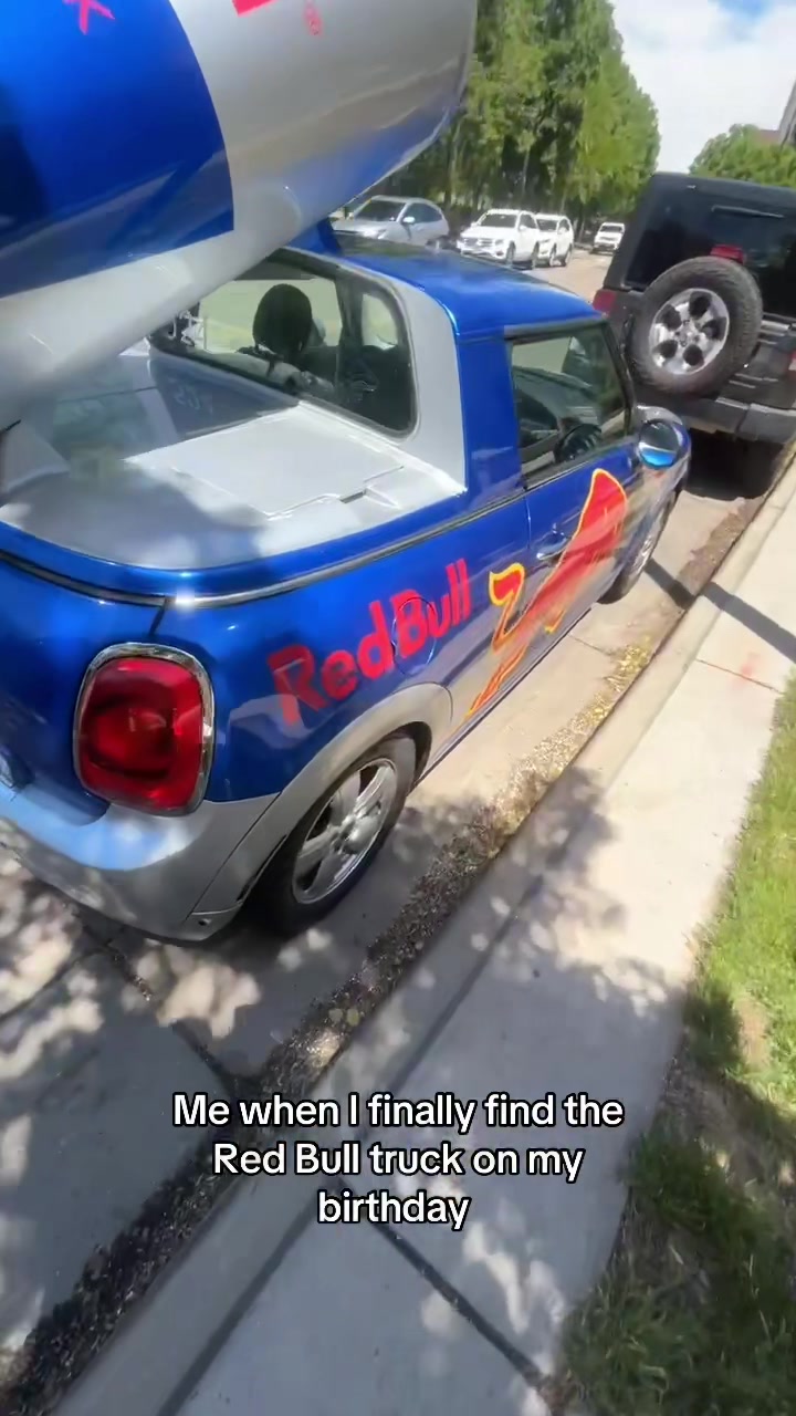 TikTok post by @ikstevens for Red Bull. Caption reads: Thank you @Red Bull for the birthday gift....