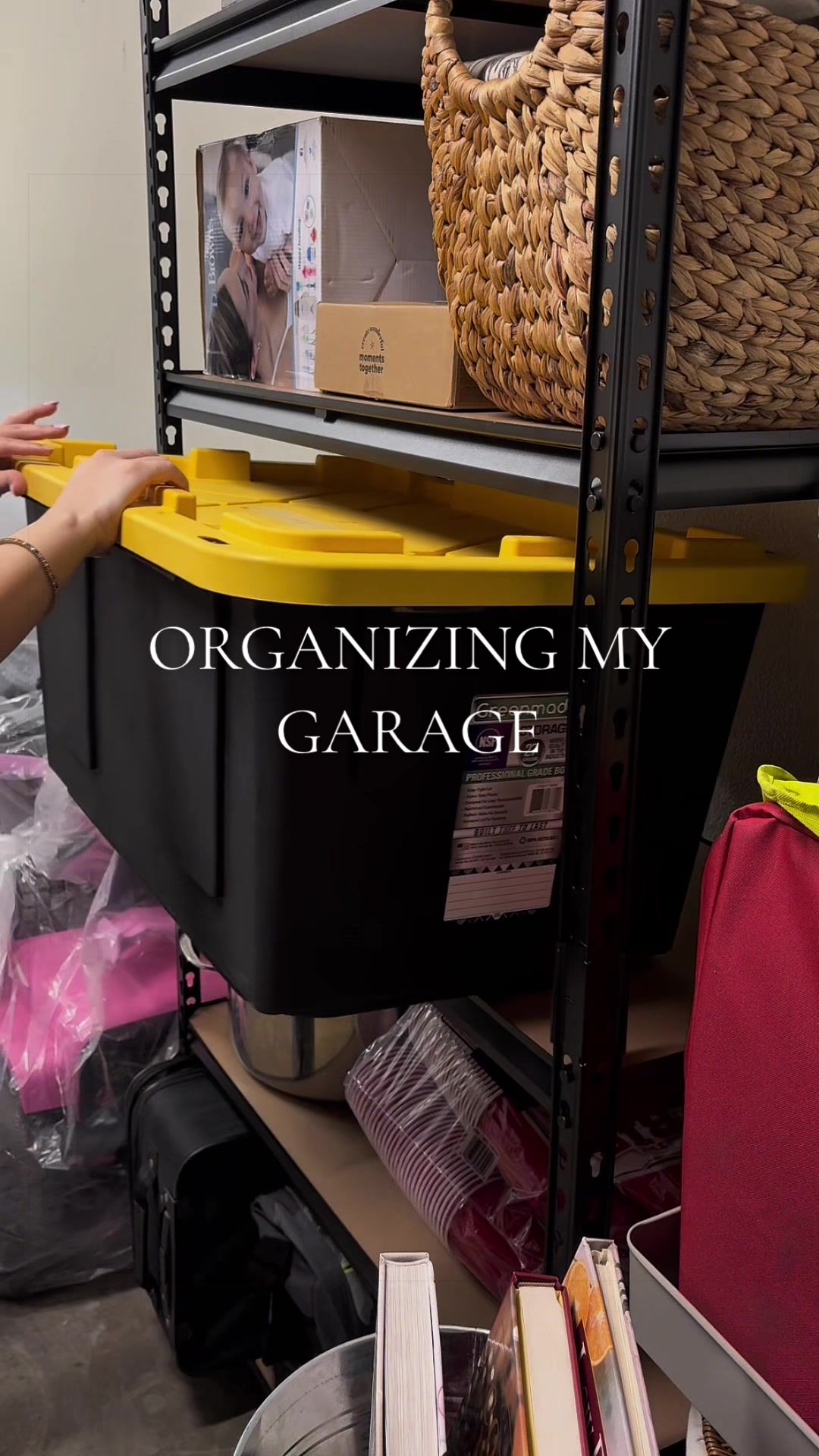 TikTok post by @alice95xo for Raybee Furniture US. Caption reads: [...] organizing my garage! Tyyyy @Raybee....