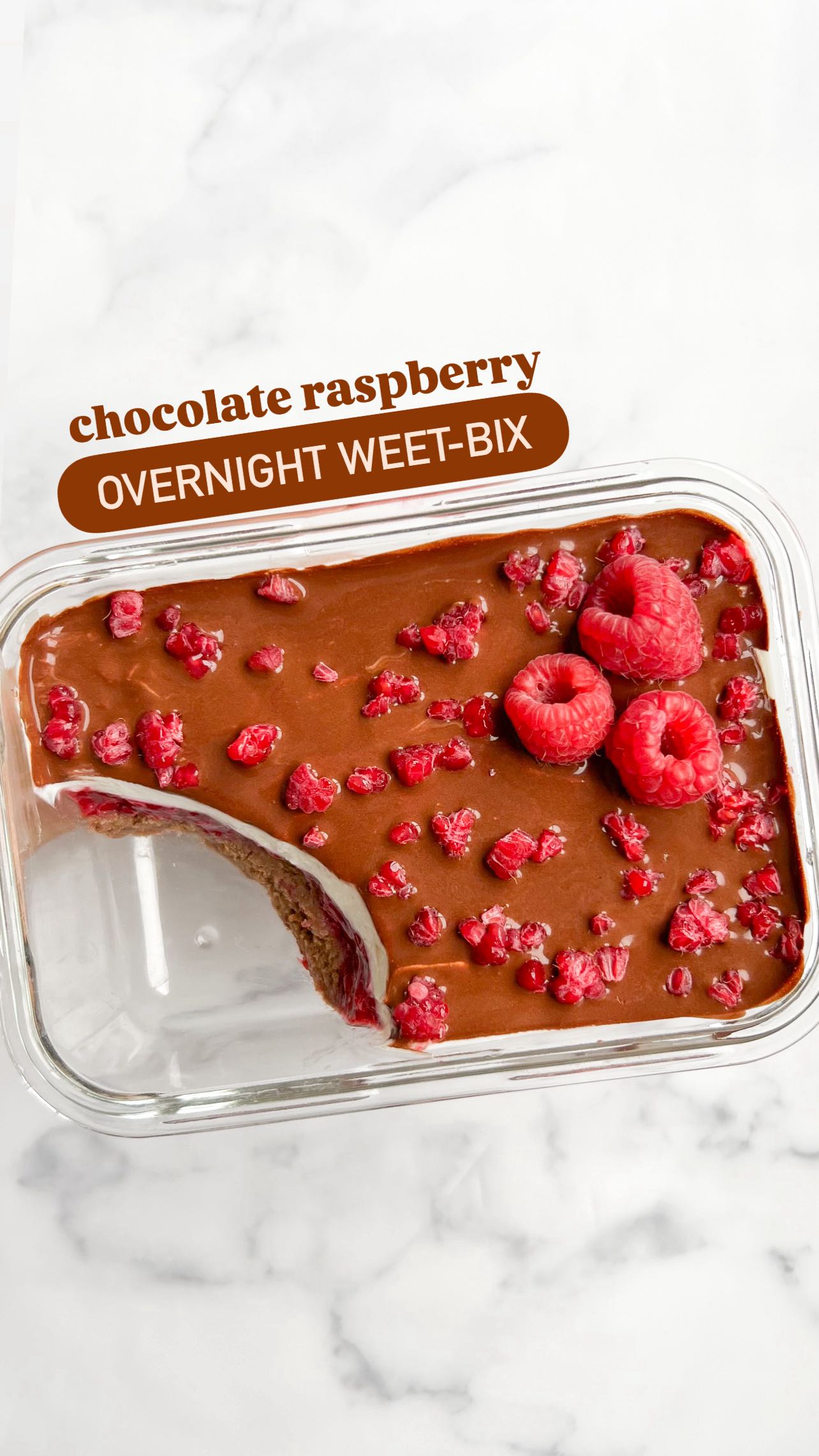 Instagram post by @julzhealth for Naked Harvest Supplements. Caption reads: Chocolate Raspberry Overnight Weet-Bix 

📌....