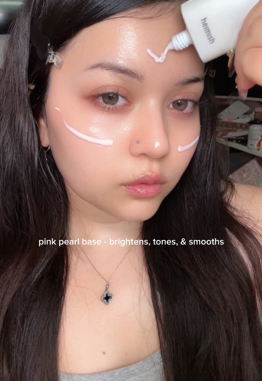 TikTok post by @lazymxchi for Heimish. Caption reads: [...] LIVLUV327 🎀 oliveyoung: LIVLUV327 -....