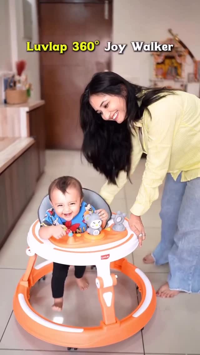 Instagram post by @fussymumma_n_baby for LuvLap. Caption reads: Introducing the LuvLap 360° Joy Walker your baby’s....
