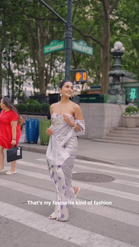 Instagram post by @bhavdeep_kaur for Bata Shoes. Caption reads: Wore a saree around New York and quickly realised....