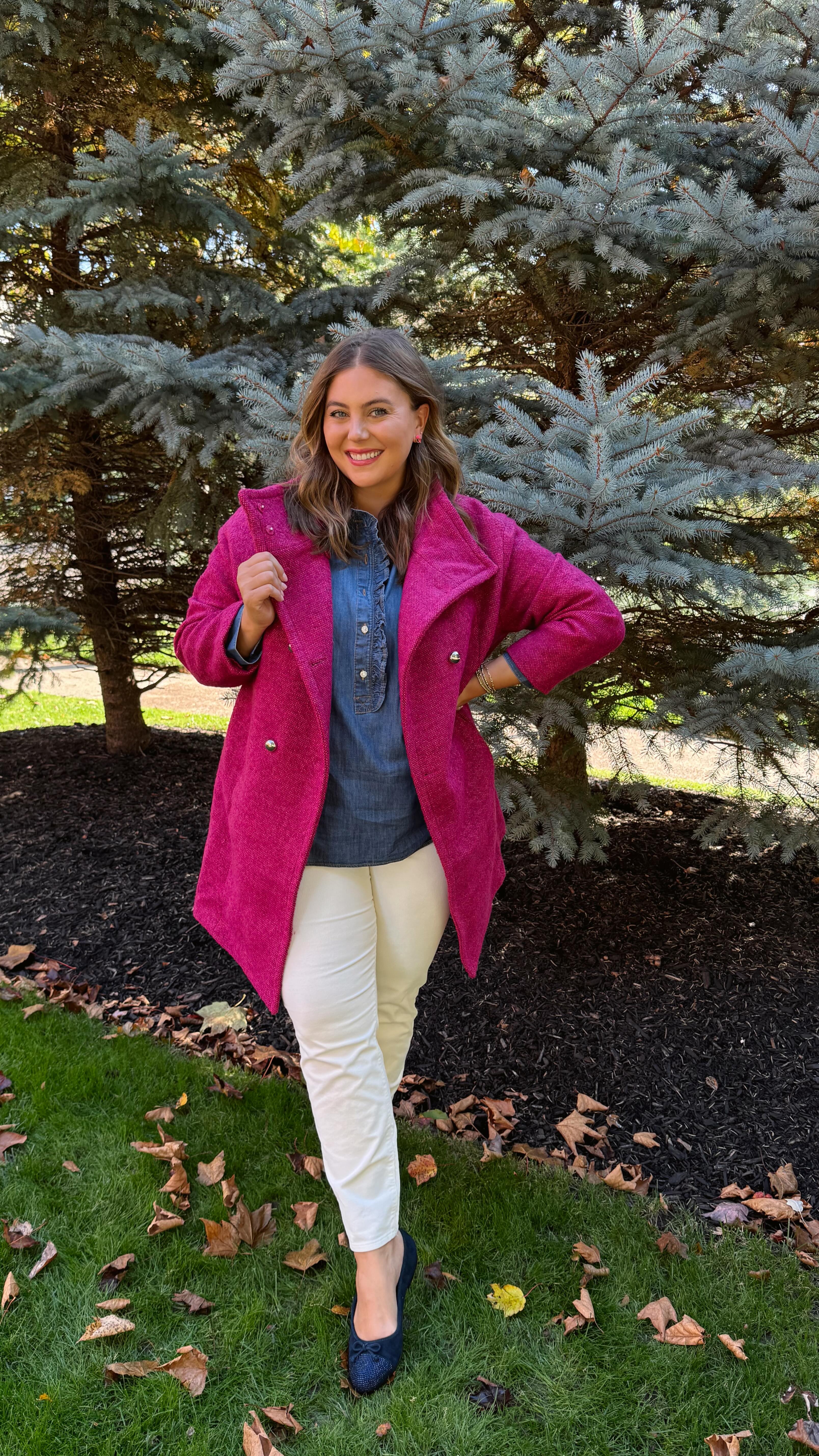 Instagram post by @caralynmirand for Talbots. Caption reads: 4 ways to wear @talbotsofficial this holiday....