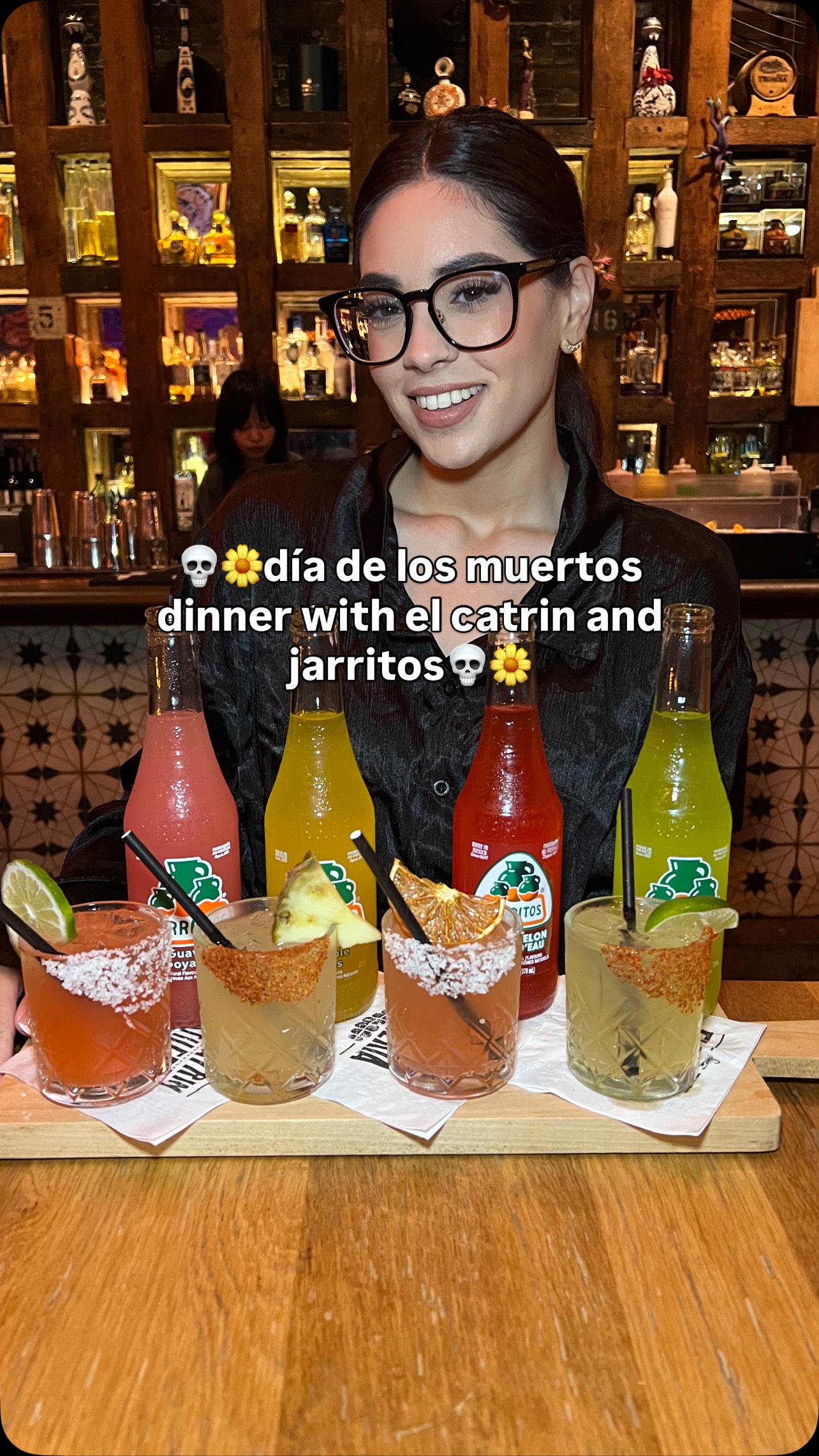 Instagram post by @juliabita for GTAeatsNmeets, Toronto. Caption reads: had the most beautiful día de los muertos dinner....