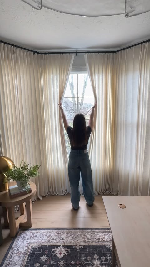 Instagram post by @homebyxi for Homerilla. Caption reads: [...] I have is Ivory white #home #drapes....