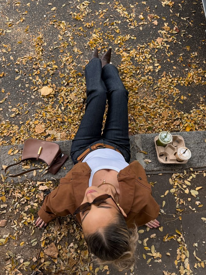 Instagram post by @katherine_bondd for The Couture Club. Caption reads: Autumn in London 🍂 @thecoutureclub ad.