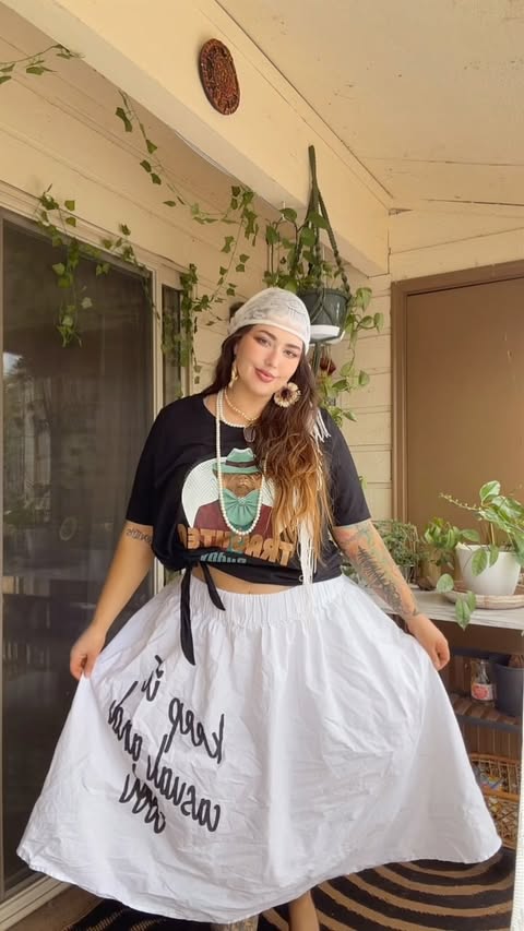 Instagram post by @bohobree_grateful for Ulla Popken. Caption reads: [...] to get these outfits sent your way.....