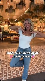 Instagram post by @lanie.kristin for Altar'd State. Caption reads: Altar’d State 🤝 Country Concerts @lanie.kristin ✨.
