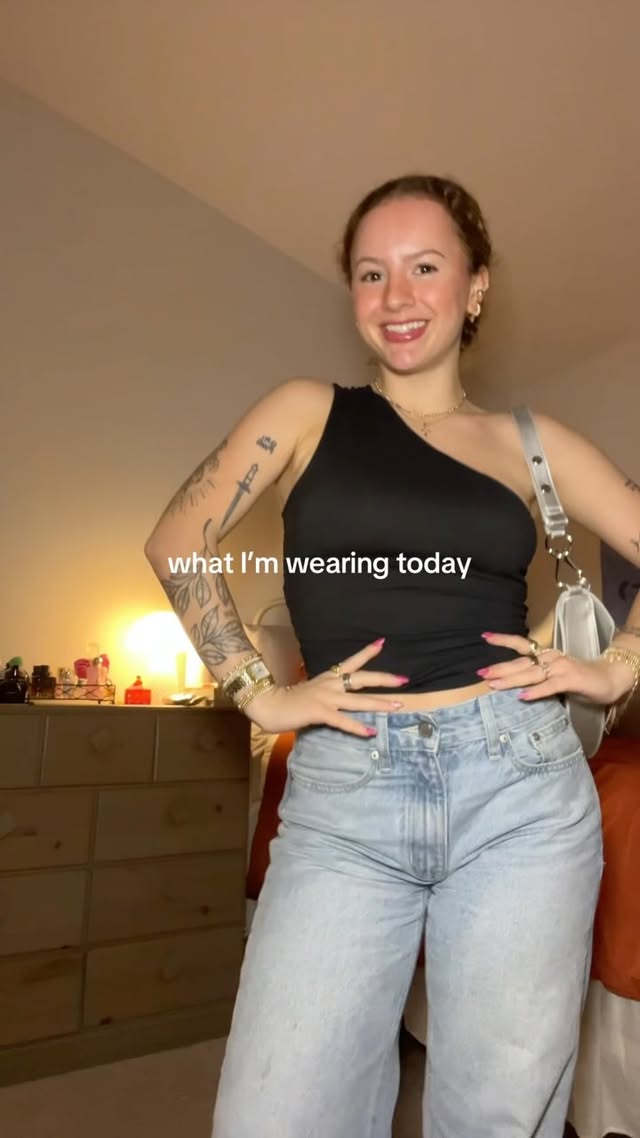 Instagram post by @madelaineclaires for Just Black Denim. Caption reads: [...] actor 

top @amazonfashion 
jeans....