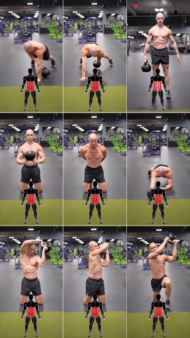Instagram post by @alex_lueth for Transparent Labs. Caption reads: Kettlebell core exercise library!

Here are some....