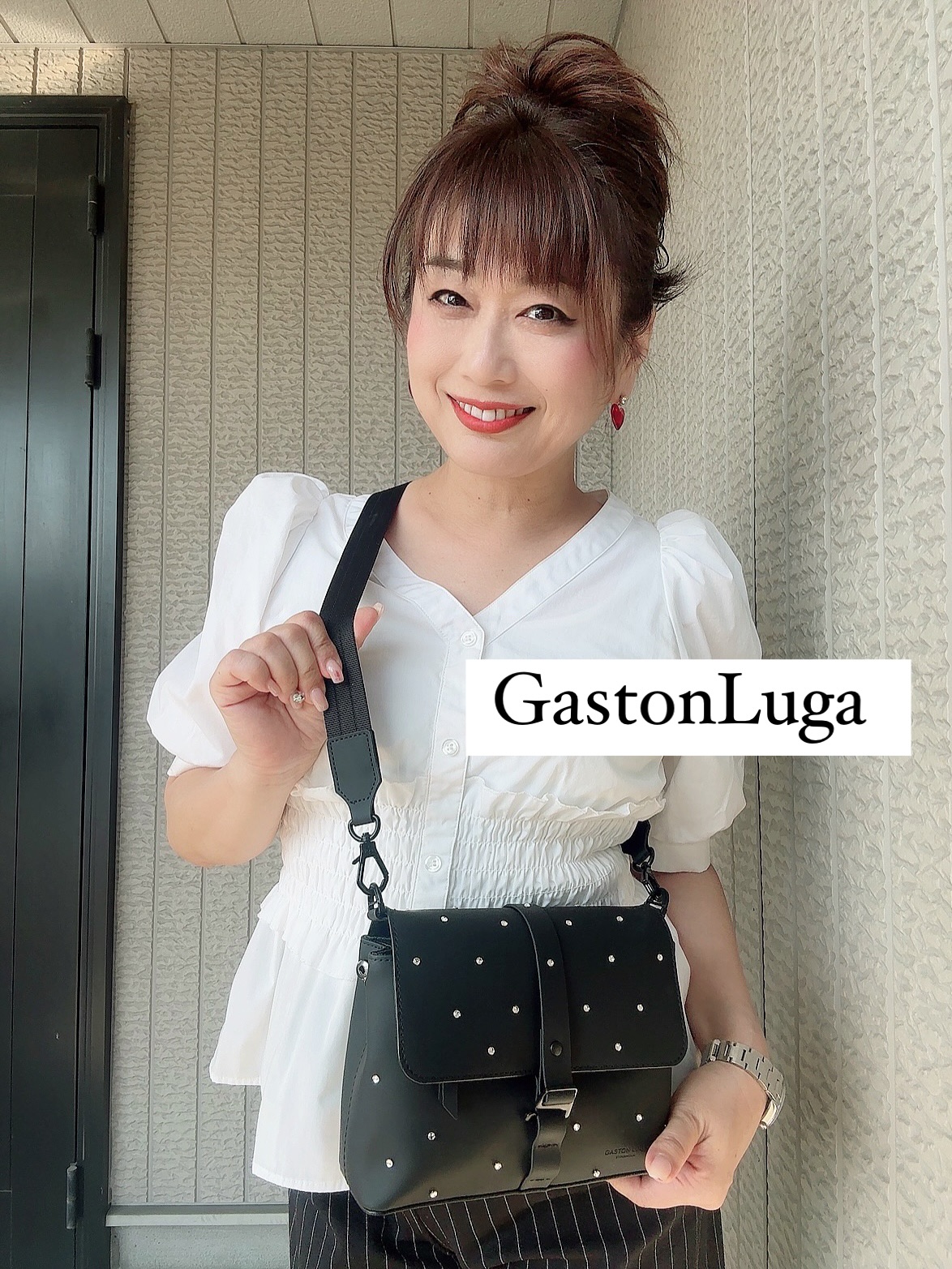 Instagram post by @1207_t.m.y for Gaston Luga. Caption reads: 。
。
。
最近お気に入りの
ボディバッグ
#ガストンルーガ
@gastonluga....