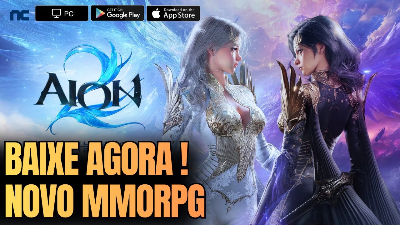 YouTube post by @AndroidZeiroGamer for FIFINEMICROPHONE. Caption reads: DOWNLOAD NOW! AION 2 NEW MMORPG for PC and MOBILE....