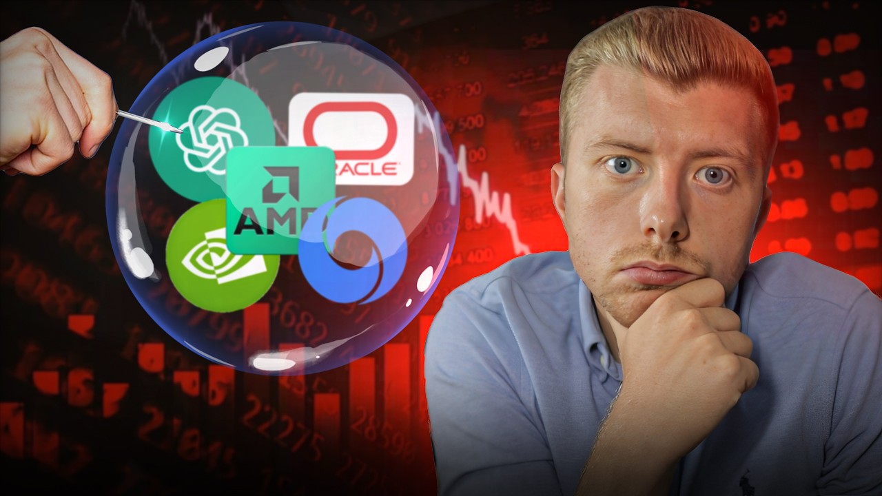 YouTube post by @MitchShoesmith for Trading 212. Caption reads: How I Plan To Survive The AI Stock Market Crash.