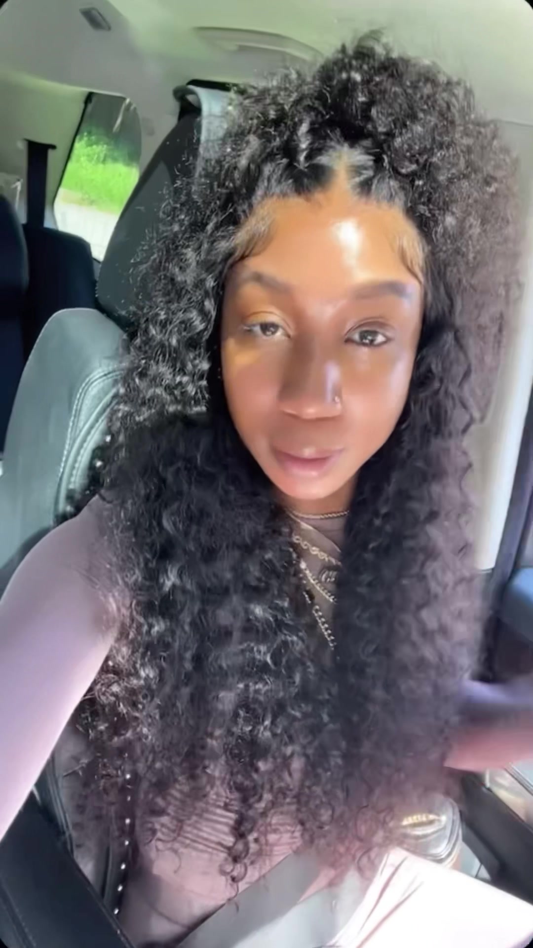 TikTok post by @crownmecutie for OQHAIR. Caption reads: No filter just a laid glueless with from @OQHAIR....