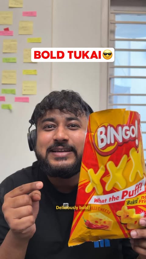 Instagram post by @unmesh_ganguly for Bingo! Snacks. Caption reads: [...] forget the belt ! 😝 #BingoXXX #bingo....