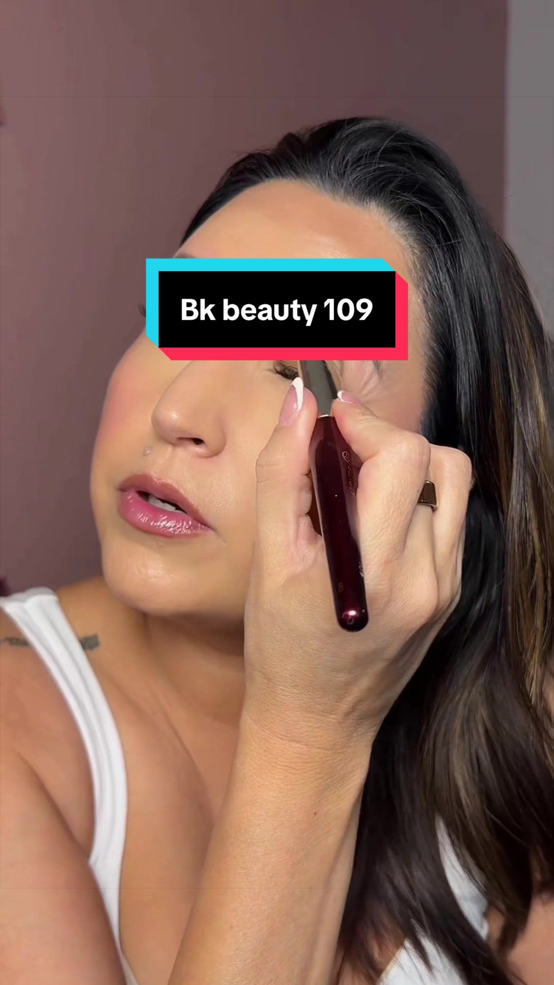 TikTok post by @debralorrainee for BK Beauty. Caption reads: [...] makeup at 41 thanks to @BK Beauty Brushes....