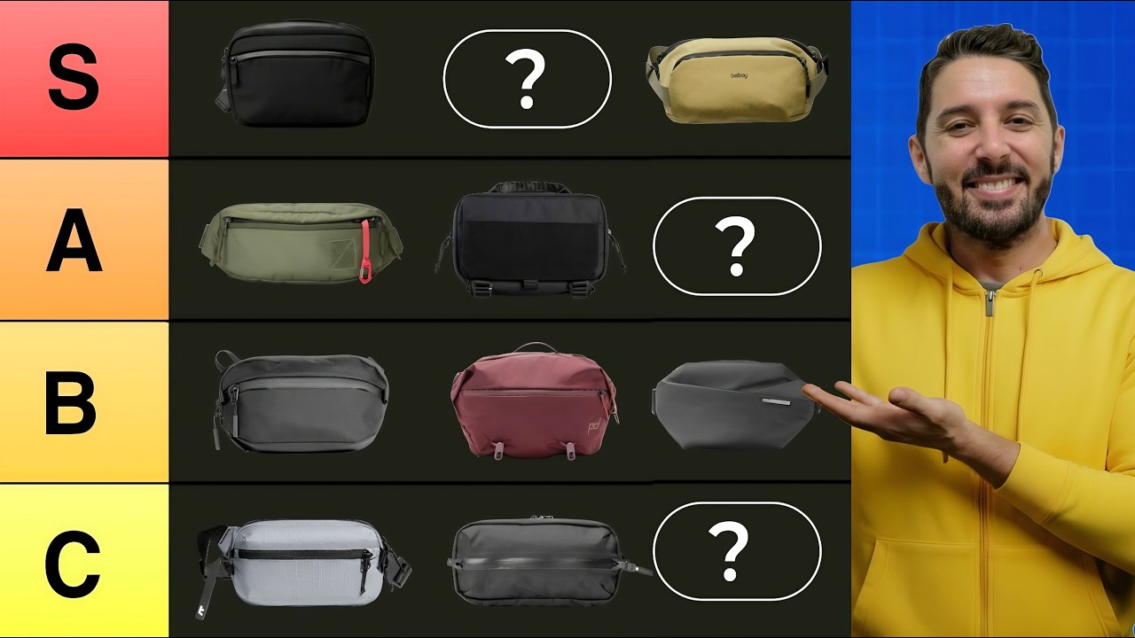 YouTube post by @Nomads.Nation for ALPAKA. Caption reads: Sling Bags Tier List (2026 Buyer’s Guide).