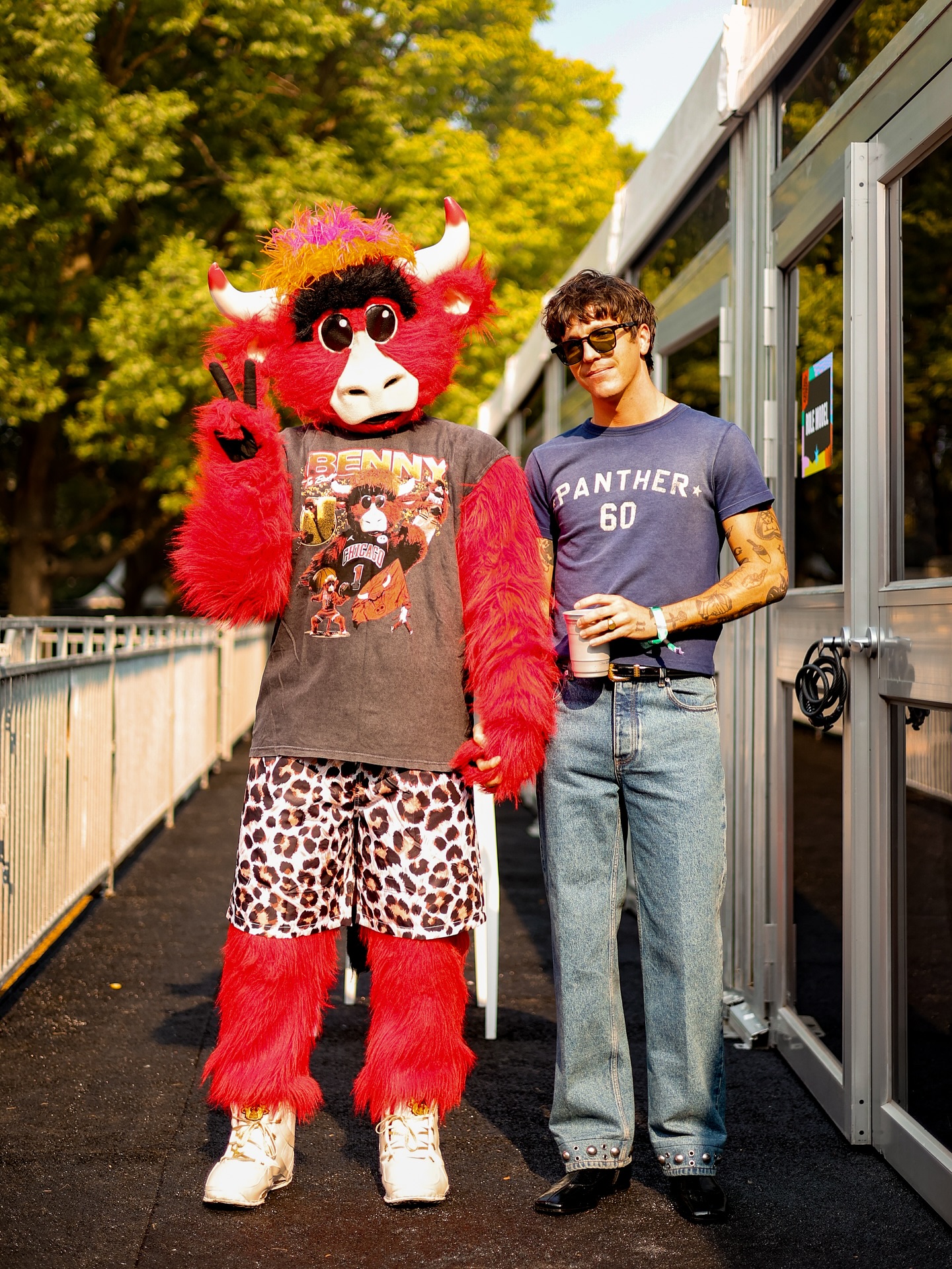 Instagram post by @bennythebull for Chicago Bulls. Caption reads: Made new friends and emptied a few cans of silly....