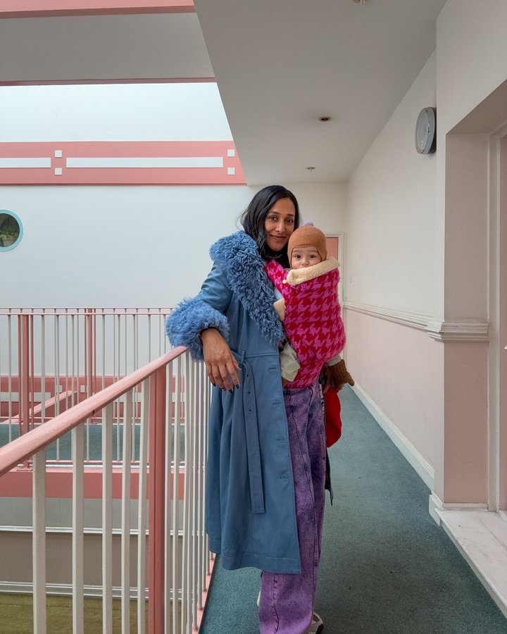 Instagram post by @heartzeena for Orla Kiely. Caption reads: [...] a colour filled marbling workshop for....