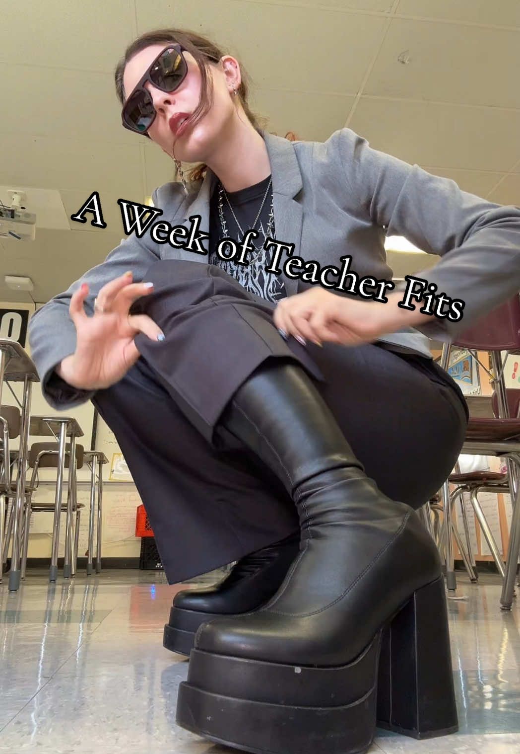 TikTok post by @heymissteacher for Goodr. Caption reads: Field day, but make it fashion w/ @goodr 💕....