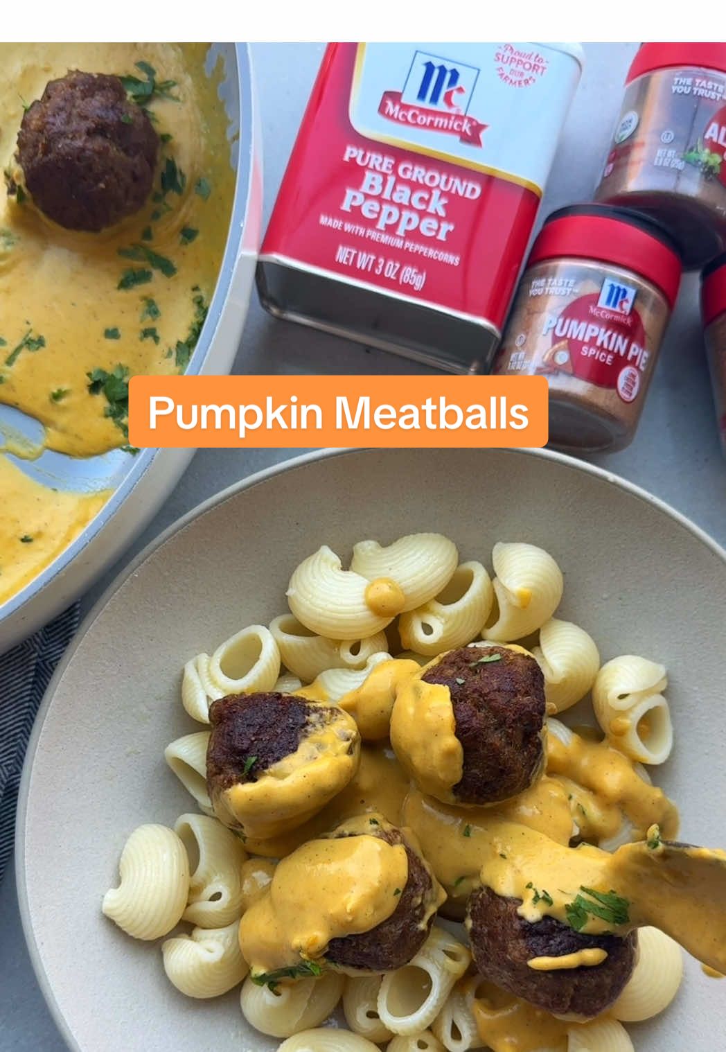 TikTok post by @feelgoodfoodie for McCormick. Caption reads: #McCormickPartner If you have extra pumpkin puree....