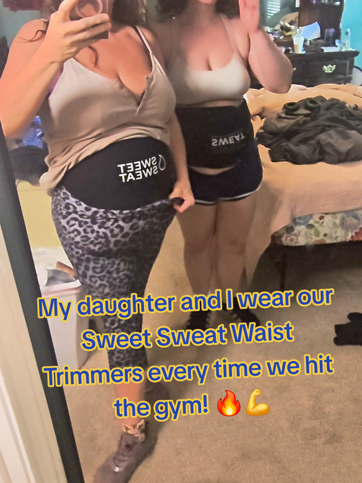 TikTok post by @janellj.1779 for Sweet Sweat. Caption reads: @Sweet Sweat My daughter and I wear our [...].