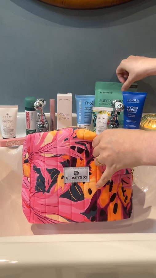 Instagram post by @faye.mcquade for Earth Harbor. Caption reads: ad August glossy box ❣️ if you sign up this month....