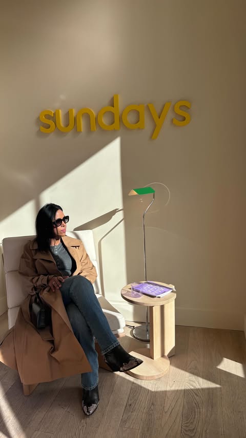 Instagram post by @hemaapersad for Sundays. Caption reads: I stopped by the new @sundaysfurniture showroom in....