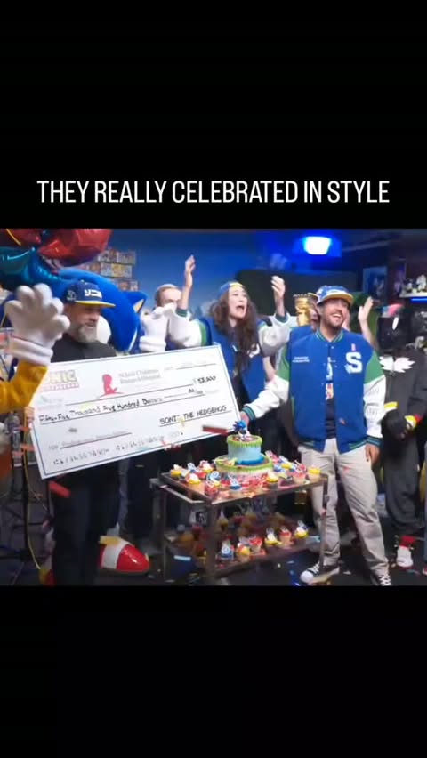 Instagram post by @beingboys.co for SEGA. Caption reads: #ad This Sonic anniversary celebration was packed....