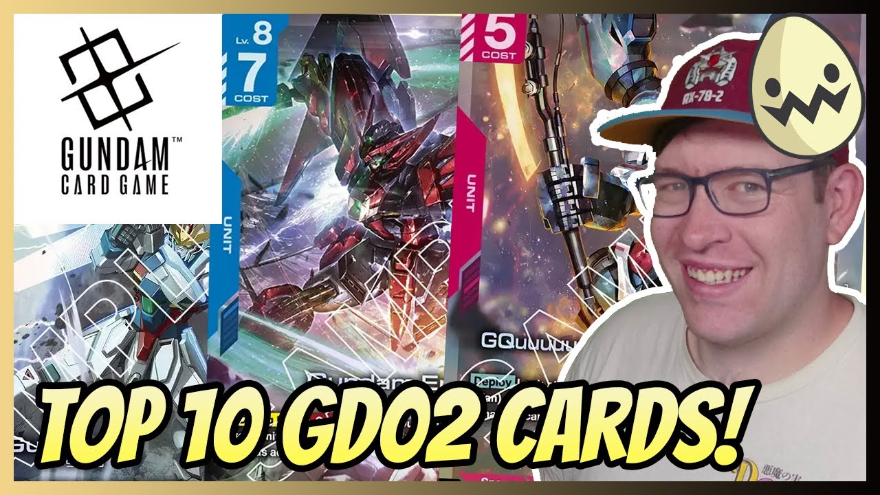YouTube post by @TheEgman for Doomlings. Caption reads: Gundam Card Game: My Favorite GD02 Dual Impact....