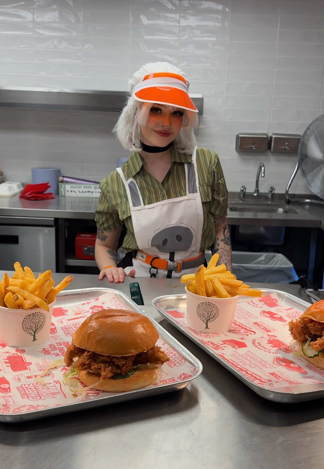 TikTok post by @kirapika.cos for Zenless Zone Zero. Caption reads: [...] this collab would be  ! ✨🍔 #zzzero....