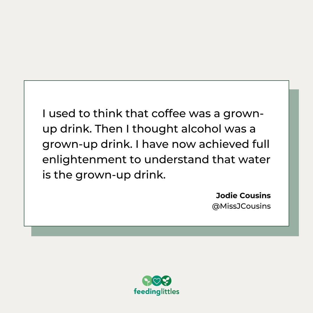 Instagram post by @feedinglittles for Nuun Hydration. Caption reads: Tips to help grownups drink more water (add yours....