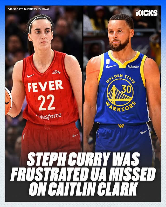 Instagram post by @brwsports for Bleacher Report. Caption reads: Under Armour failing to sign Caitlin Clark to a....