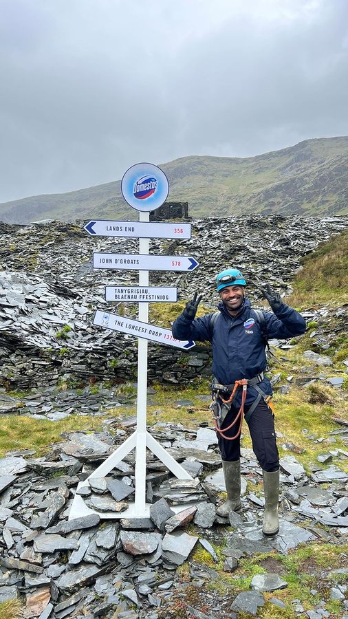 Instagram post by @nas_jm for Domestos. Caption reads: AD | Come with me and @domestosuki to the hardest....