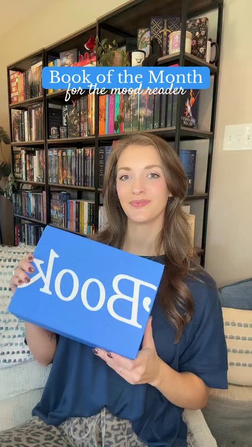 Instagram post by @emma.halbrook.reads for BookoftheMonth. Caption reads: @bookofthemonth is for the mood reader 📖🎭 
Use....