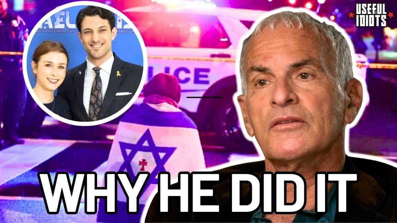YouTube post by @usefulidiots for DeleteMe. Caption reads: Norman Finkelstein REACTS To Israeli Embassy....