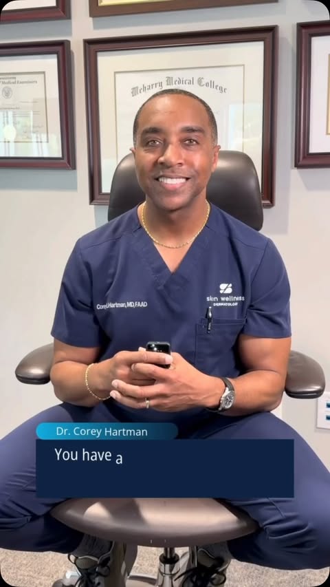 Instagram post by @dr.coreyhartman for Hydrafacial. Caption reads: [...] scalp treatment powered by Hydrafacial....