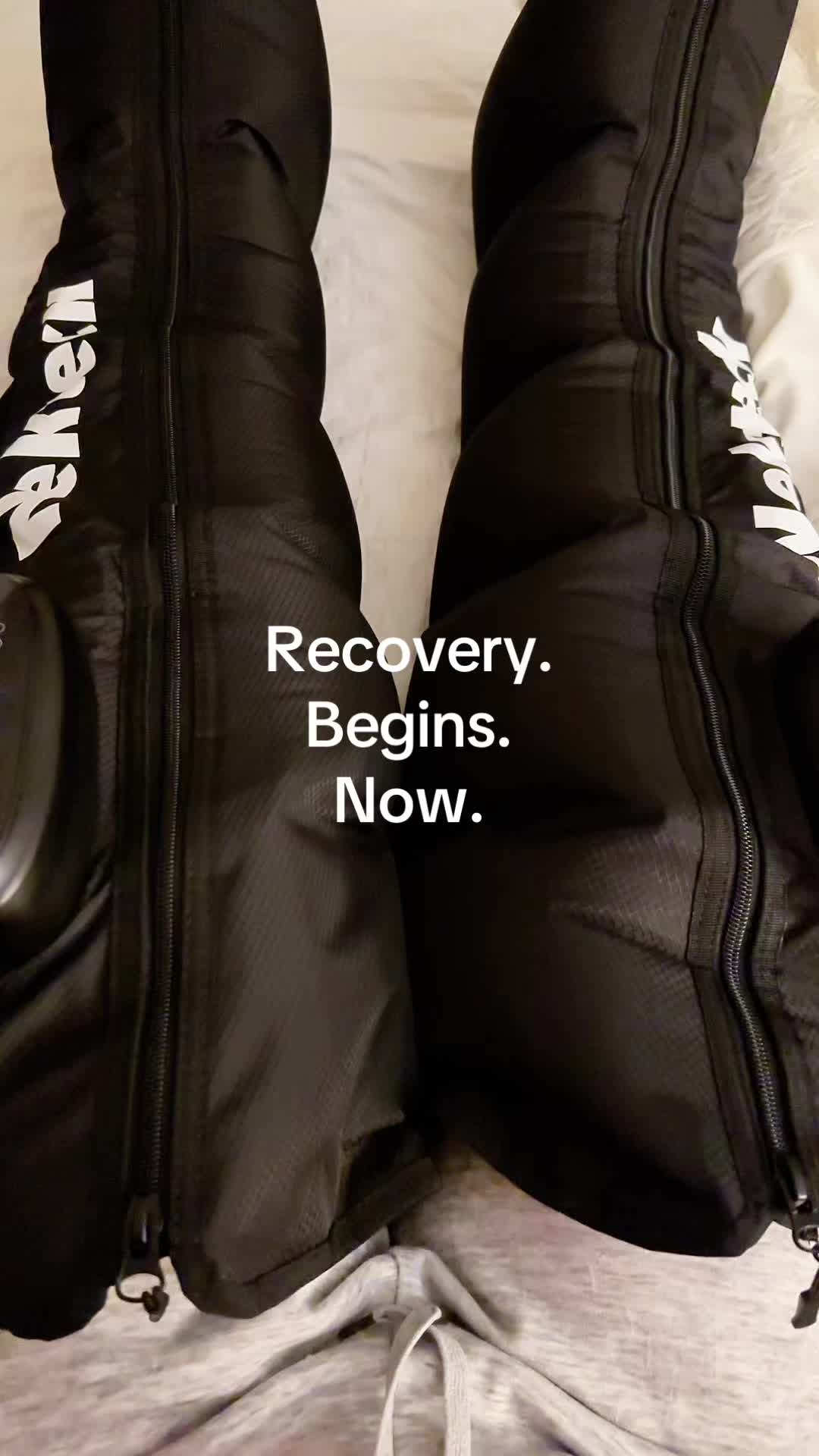 TikTok post by @cynthiajwheeler for Nekteck. Caption reads: Literally. Love. 🖤 @nekteck_official #legmassage....