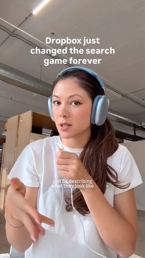 Instagram post by @askcatgpt for Dropbox. Caption reads: [...] in one place just by describing it on....