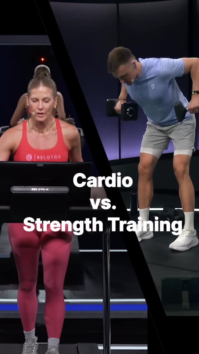 Instagram post by @rebeccakennedynyc for Peloton. Caption reads: How should you balance cardio and strength....