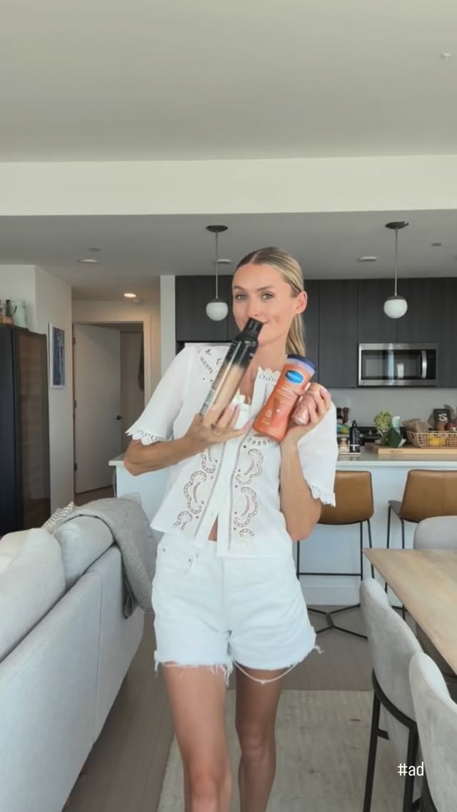 Instagram post by @juliamcguire for Sheamoisture. Caption reads: #AD 🤍 Picked up a few must have products as....